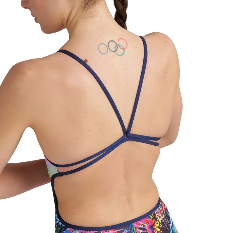 Arena - Allover Lace Back Ladies Swimsuit - Navy/Multi