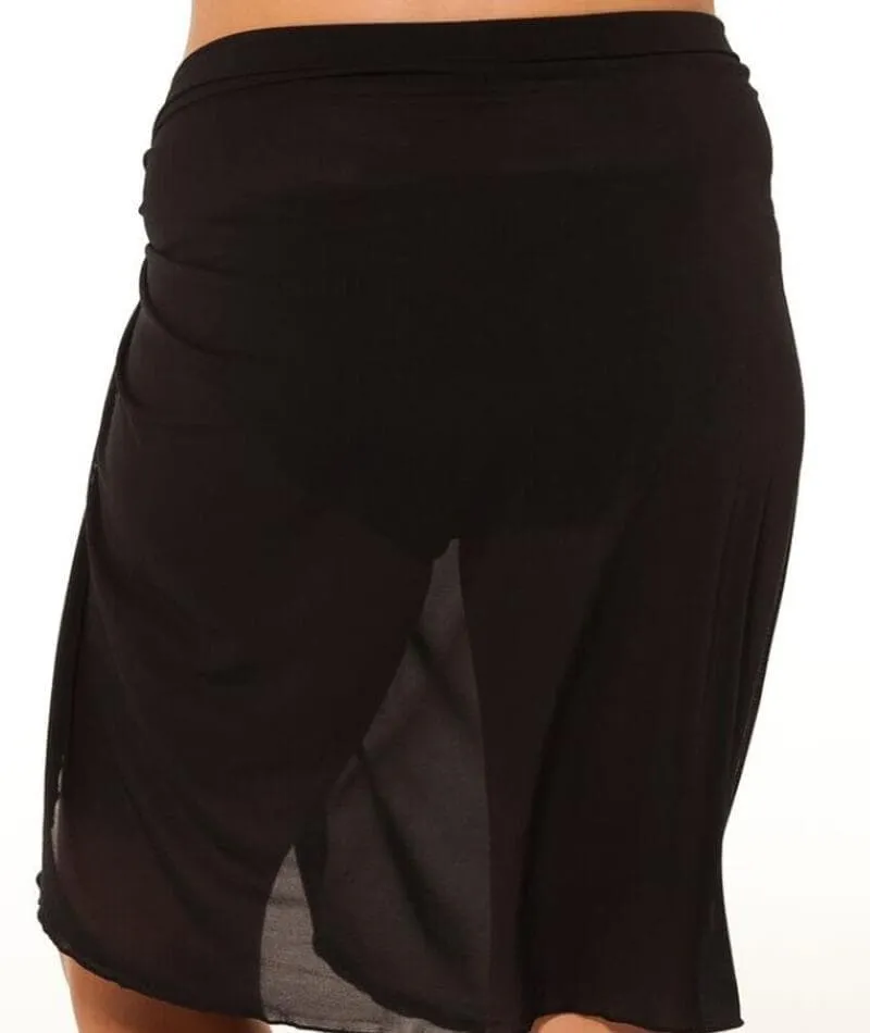 Capriosca Mesh Tie Skirt Long - Black