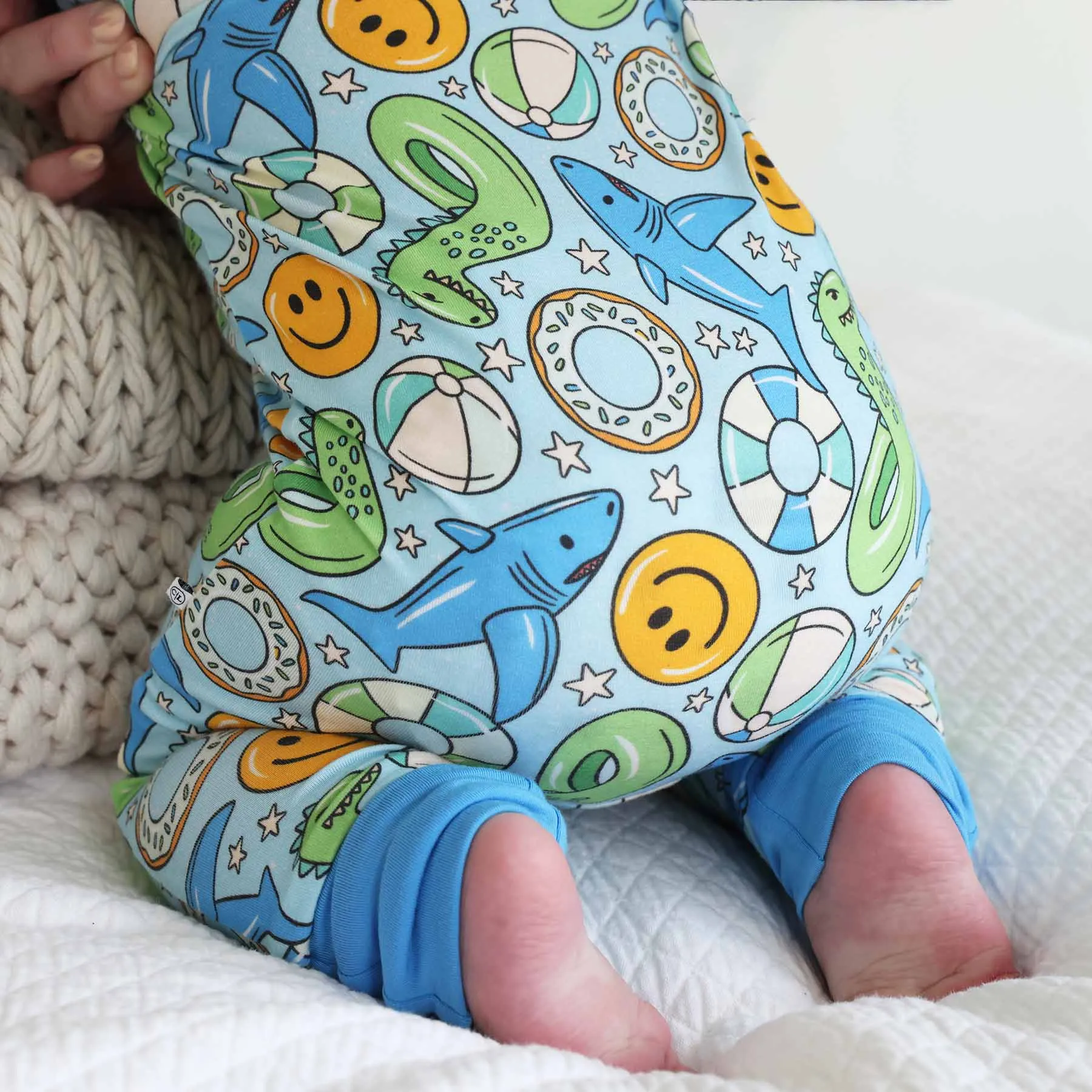 Floatie Friends Convertible Zip Romper | Blue