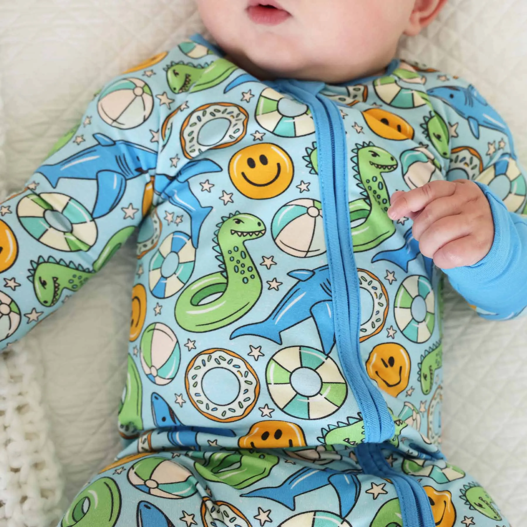 Floatie Friends Convertible Zip Romper | Blue