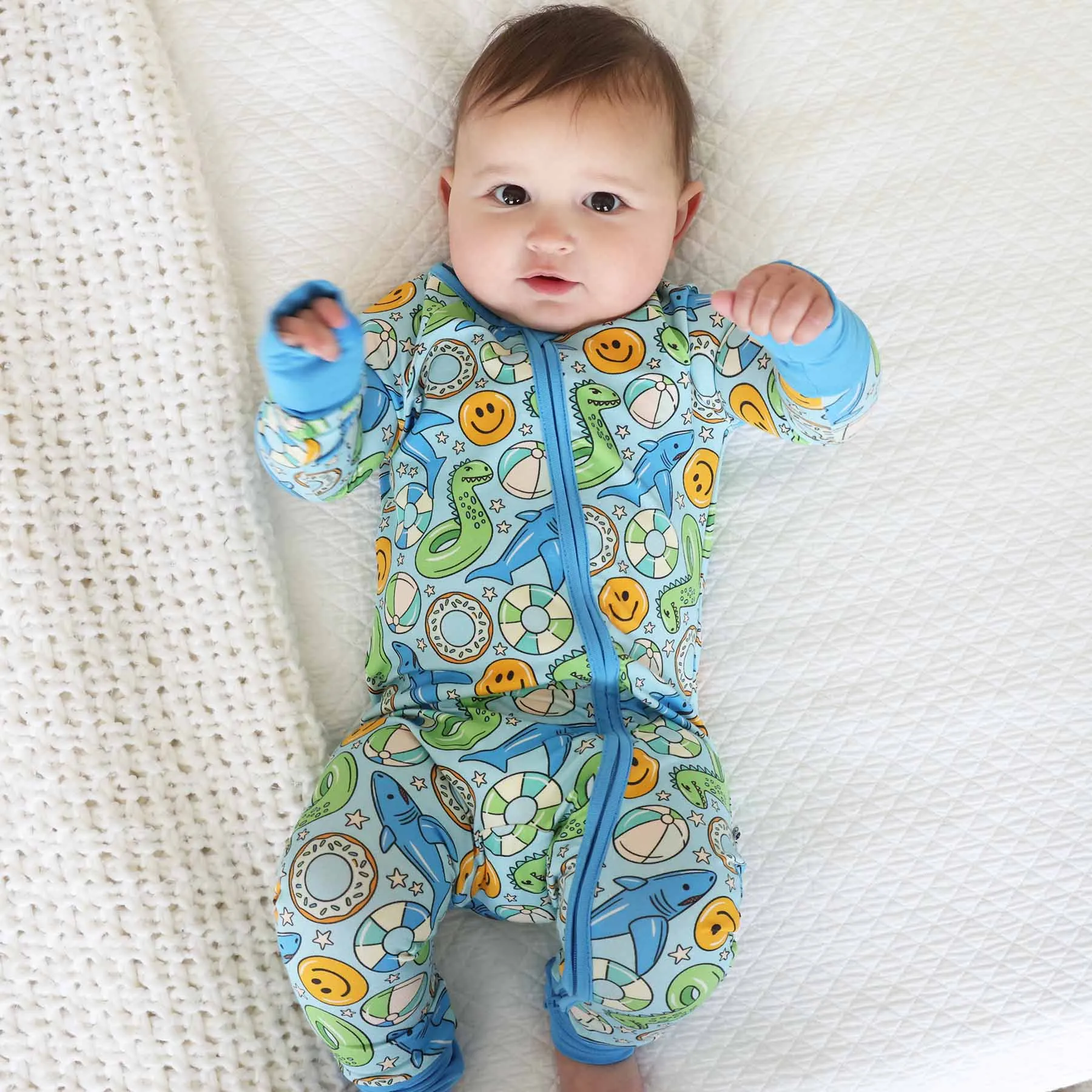 Floatie Friends Convertible Zip Romper | Blue
