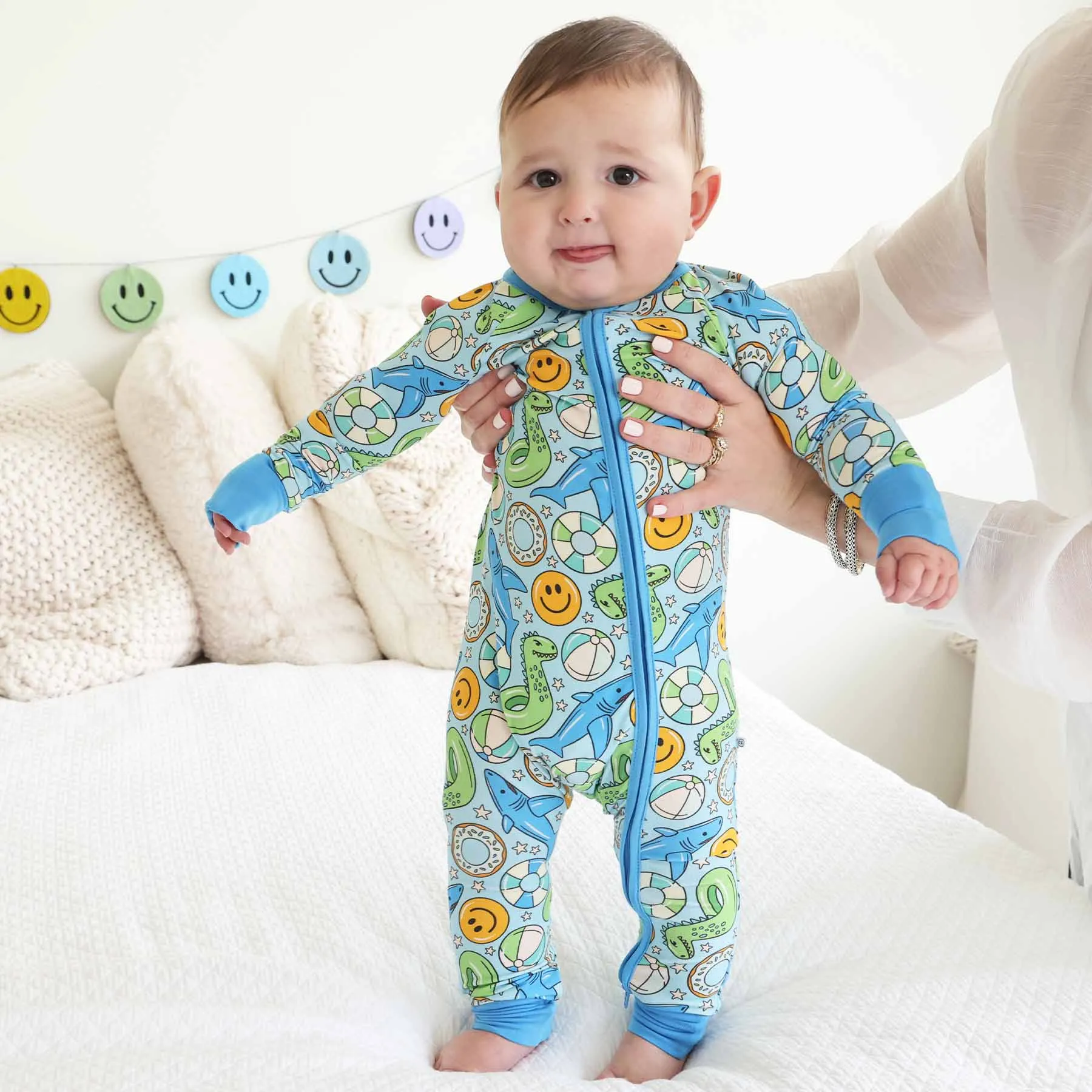 Floatie Friends Convertible Zip Romper | Blue