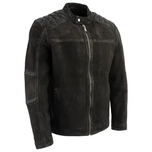 Milwaukee Leather Vintage SFM1801 Men's Black Nubuck Leather Zipper