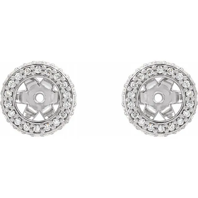 Natural Diamond Earrings Jacket with 5 mm ID