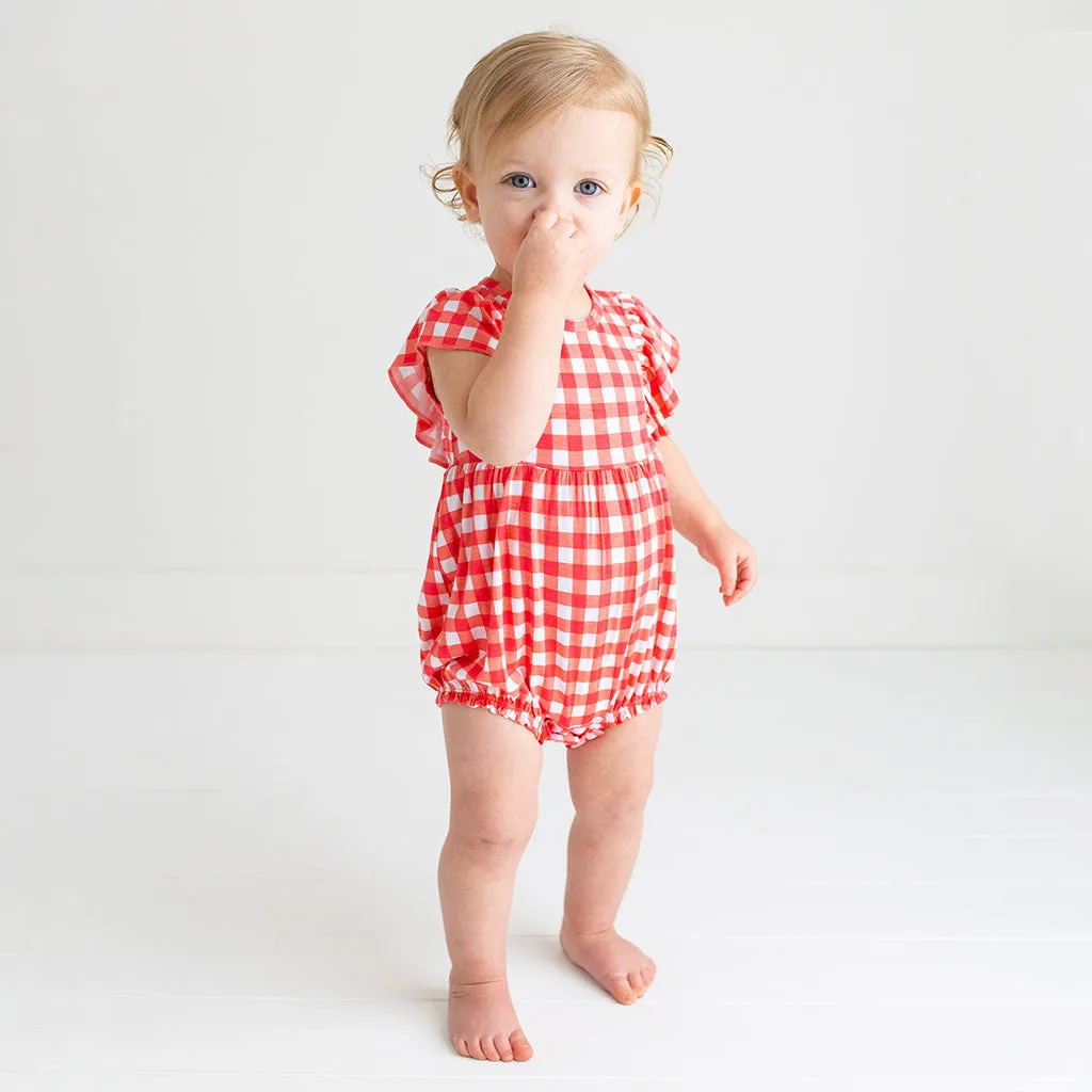 Posh Peanut Polly Flutter Sleeve Bubble Romper