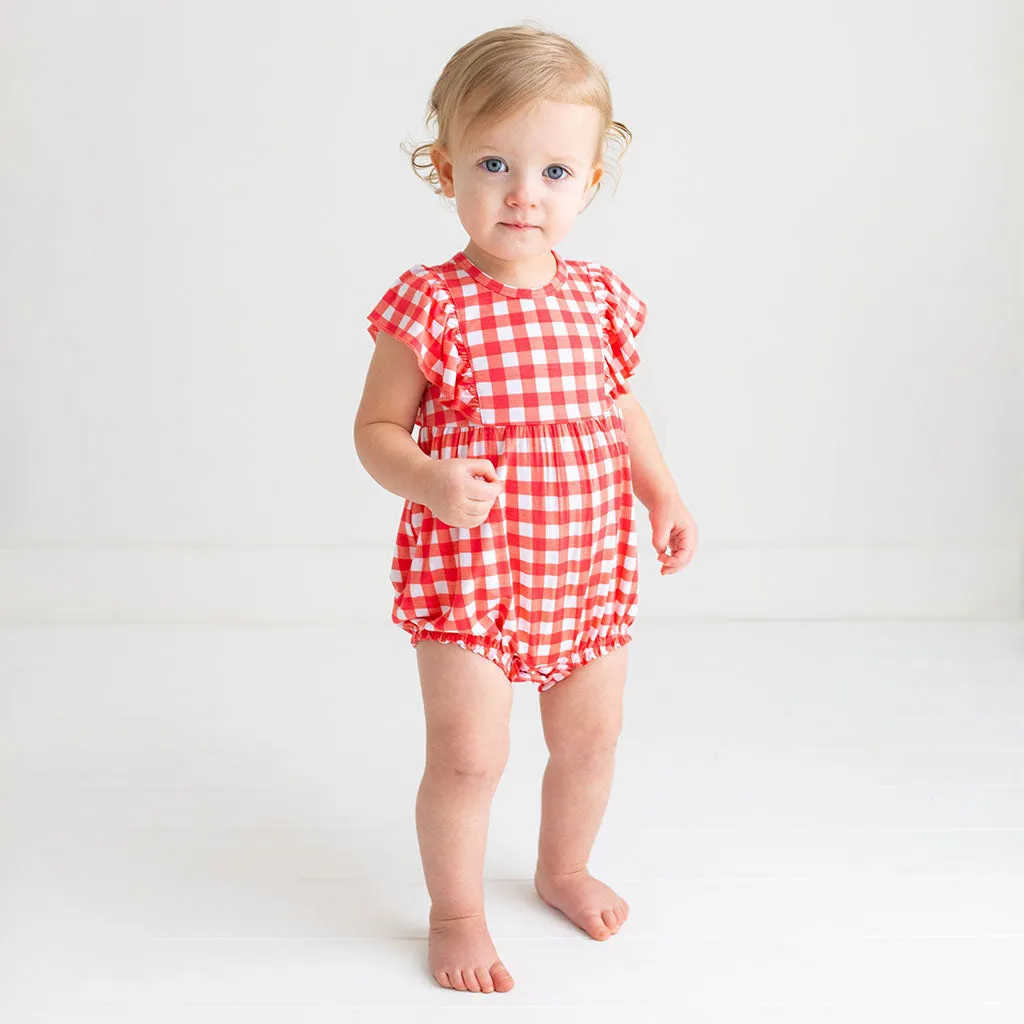 Posh Peanut Polly Flutter Sleeve Bubble Romper