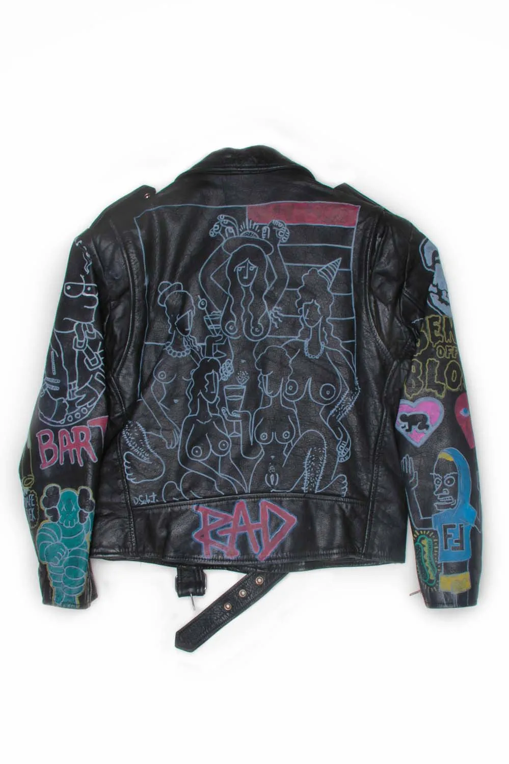 Rad Vintage Leather Motorcycle Jacket (Black)