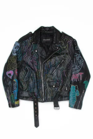 Rad Vintage Leather Motorcycle Jacket (Black)