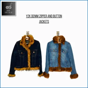 Y2K DENIM ZIPPER AND BUTTON JACKETS - 12 PCS